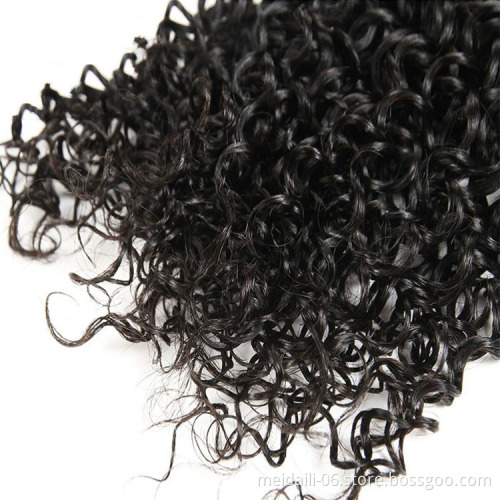4*4 Hair Extension Closure Brazilian 100% Weave Kinky Curly Wave, Natural Hair Color Kinky Curly Lace Closure
